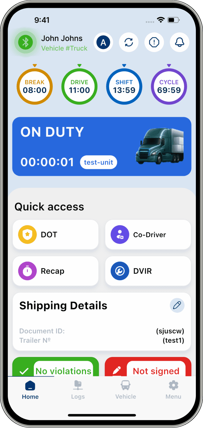 One System ELD Mobile App